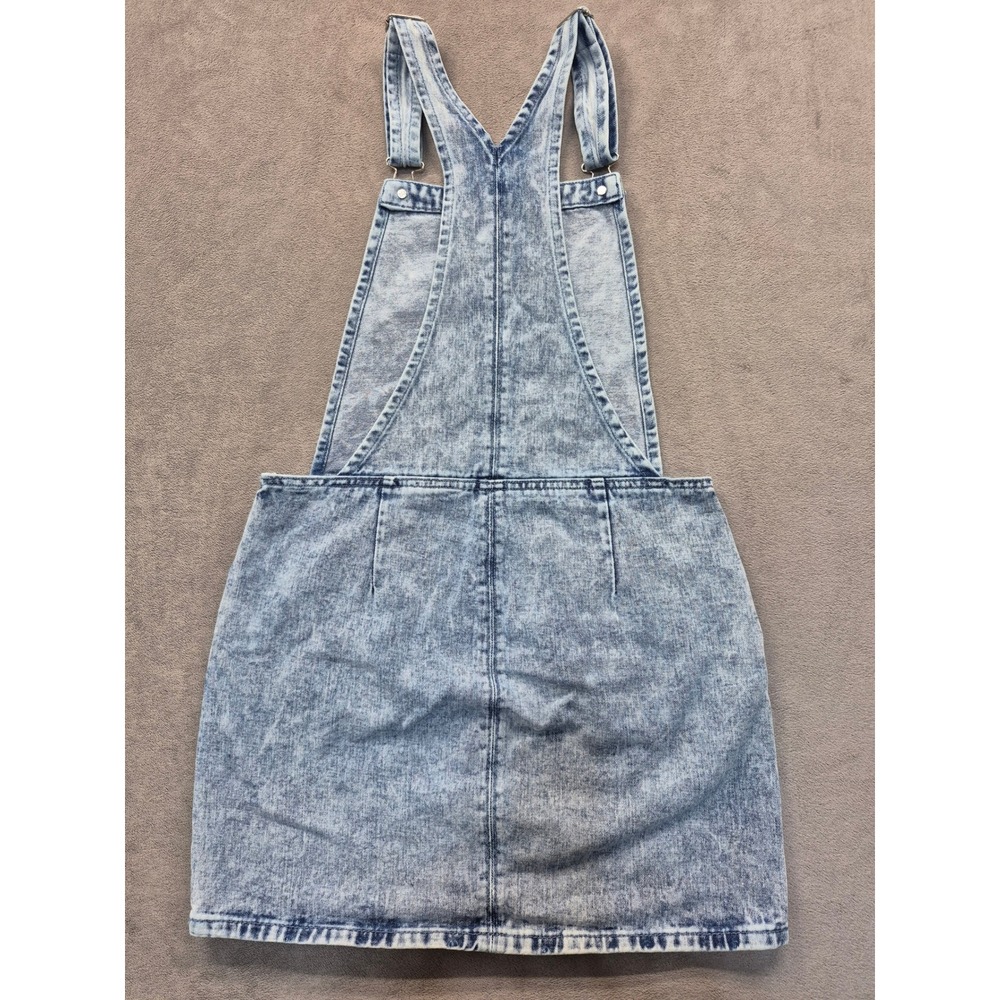 Ardene EightyTwo Womens M Acid Wash Denim Overall Dress Pinafore Mini Y2K